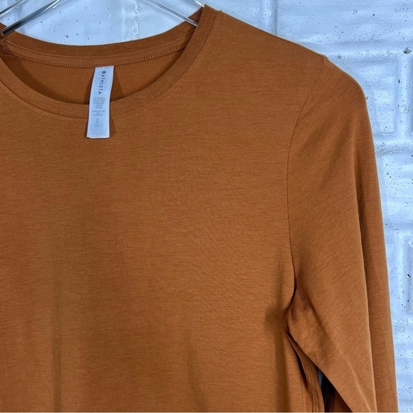 ATHLETA Burnt Orange Crewneck long sleeve knit t-shirt - Picture 2 of 8